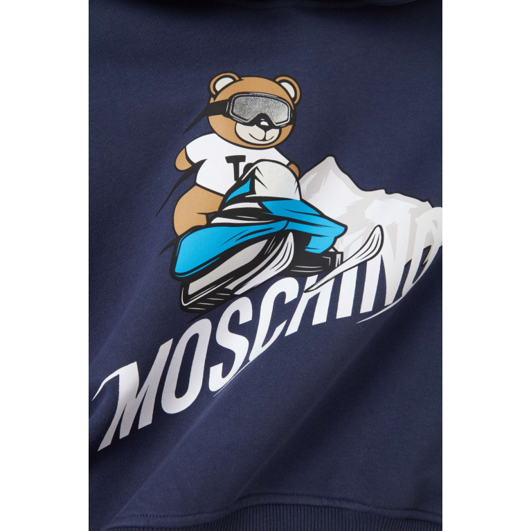 Moschino - Mountain Teddy Bear Hoodie in Cotton Fleece