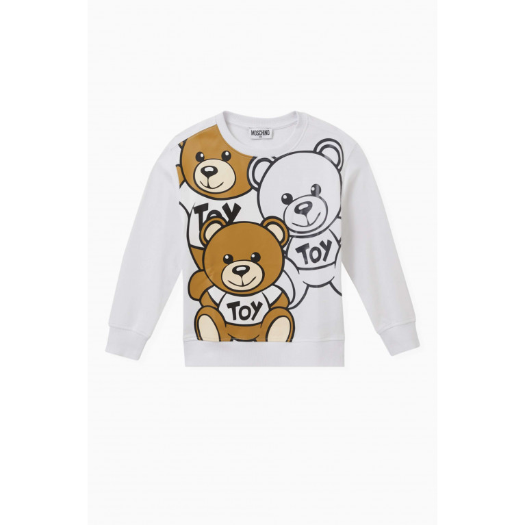Moschino - Teddy Bear Print Sweatshirt in Cotton White