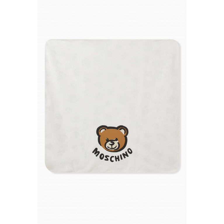 Moschino - Teddy Bear Blanket in Cotton Neutral