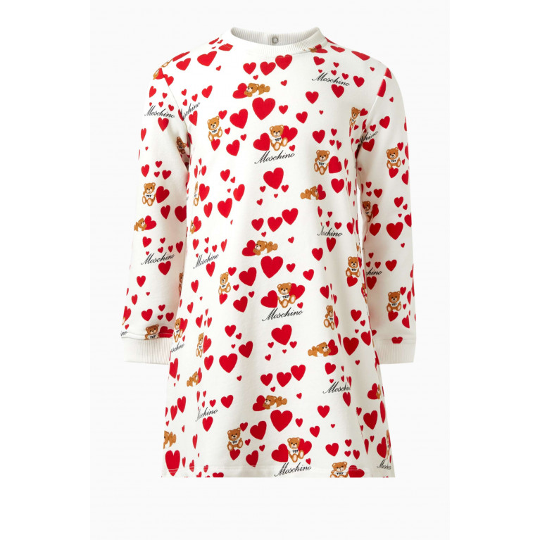 Moschino - Heart and Teddy Print Dress in Cotton