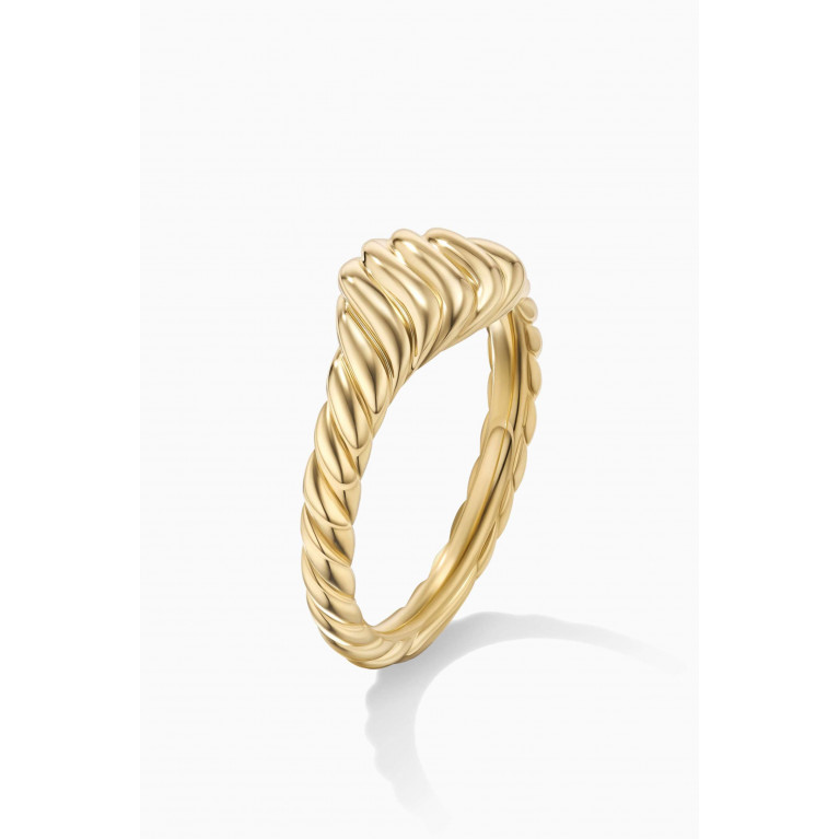 David Yurman - Sculpted Cable Micro Pinky Ring in 18kt Yellow Gold