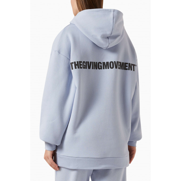 The Giving Movement - Oversized Hoodie in Organic Cotton-blend Blue