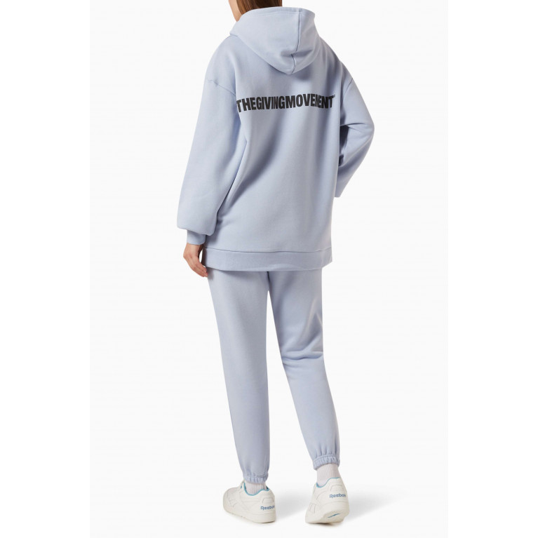 The Giving Movement - Oversized Hoodie in Organic Cotton-blend Blue