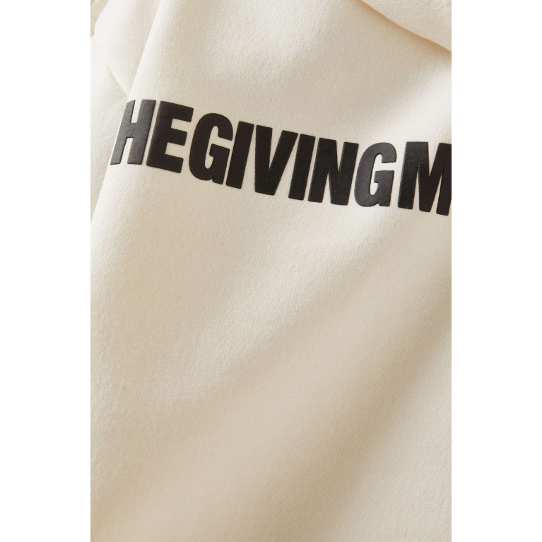 The Giving Movement - Raw-edge Hoodie in Cotton-blend Jersey Neutral
