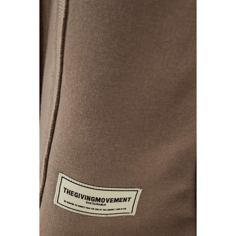 The Giving Movement - Raw-edge Joggers in Cotton-blend Jersey Neutral
