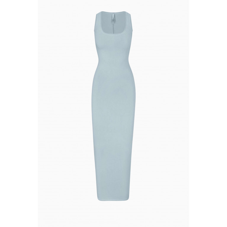 SKIMS - New Vintage Scoop-neck Maxi Dress in Stretch-cotton Blue