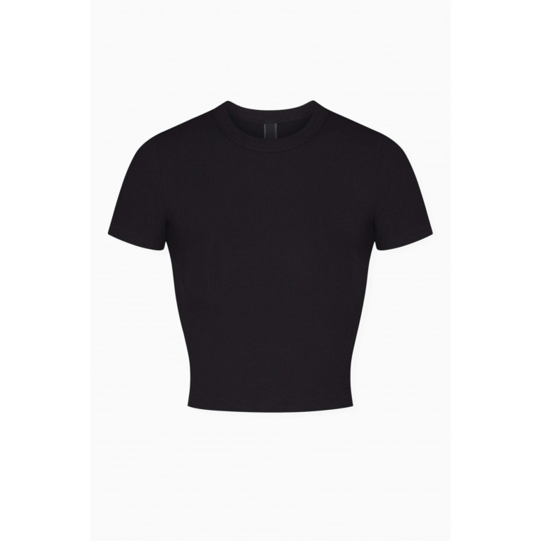 SKIMS - Soft Lounge Cropped T-Shirt Onyx