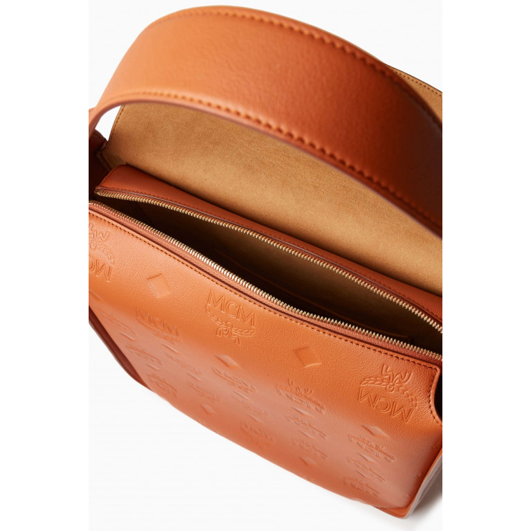 MCM - Large Aren Flap Hobo Bag in Monogram-embossed Leather