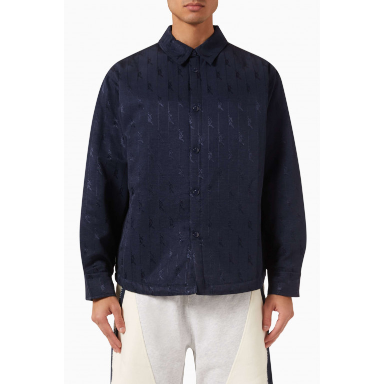 Kith - Sutton Quilted Shirt Jacket in Jacquard Faille Blue