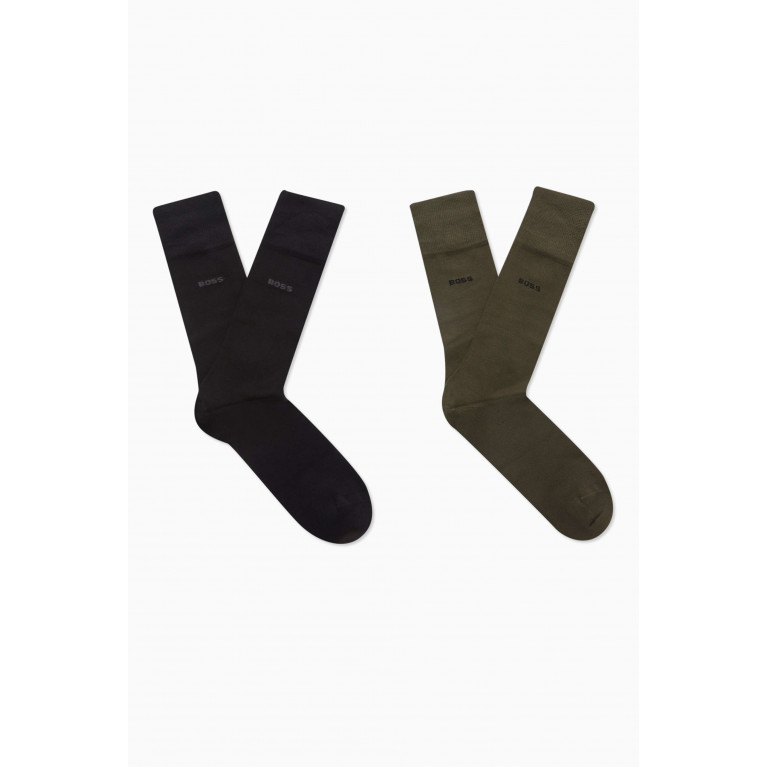 Boss - Logo Socks in Viscose Blend, Set of 2