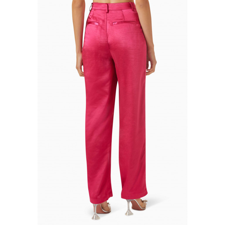 Good American - Straight-fit Pants in Satin Pink