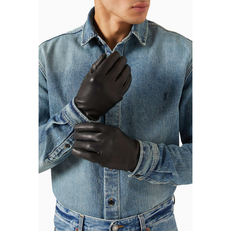 Saint Laurent - Short Slit Gloves in Leather