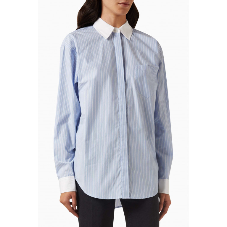 Good American - Stripe Oversized Shirt in Cotton Poplin