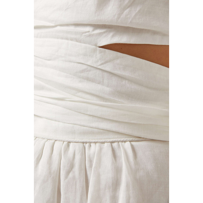 Keepsake The Label - Amalfi One-shoulder Crop Top in Linen