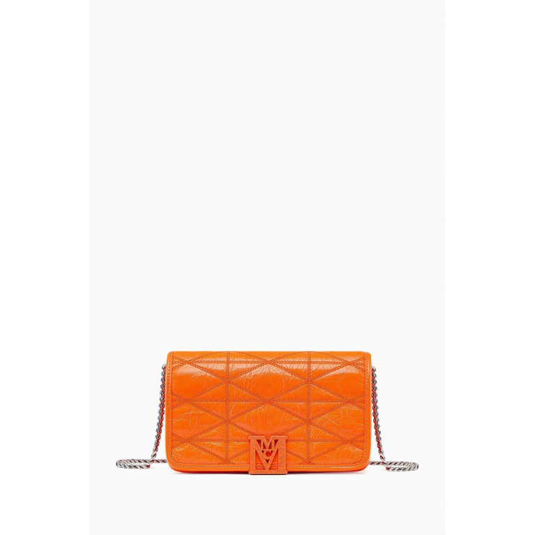 MCM - Large Travia Quilted Chain Wallet in Crushed Leather