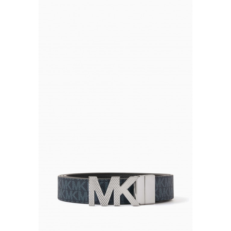 MICHAEL KORS - Reversible Logo Buckle Belt in Coated Canvas & Leather
