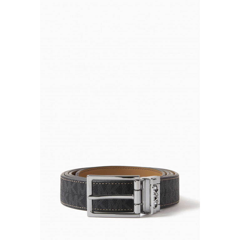 MICHAEL KORS - Reversible Logo Belt in Coated Canvas & Leather