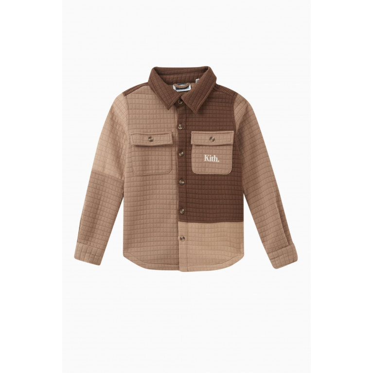 Kith - Colour-Block Apollo Shirt in Quilted-jersey Brown