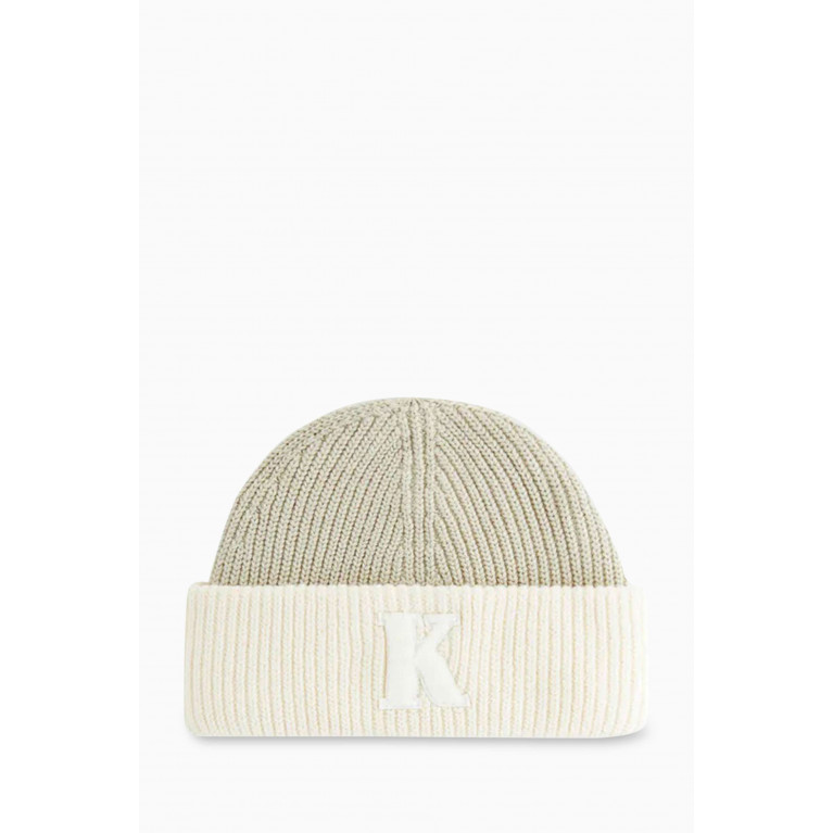 Kith - Kids Two-tone Beanie Hat in Cotton-knit Grey