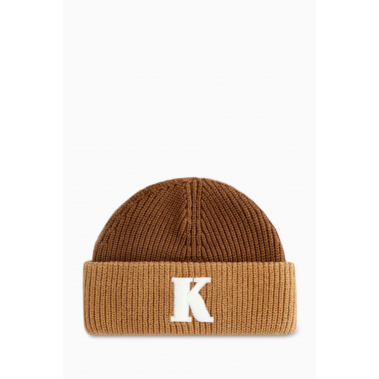 Kith - Kids Two-tone Beanie Hat in Cotton-knit Brown