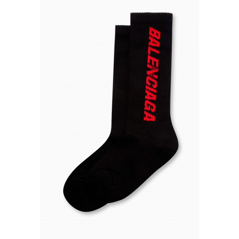 Balenciaga - Racer Logo Socks in Cotton-blend