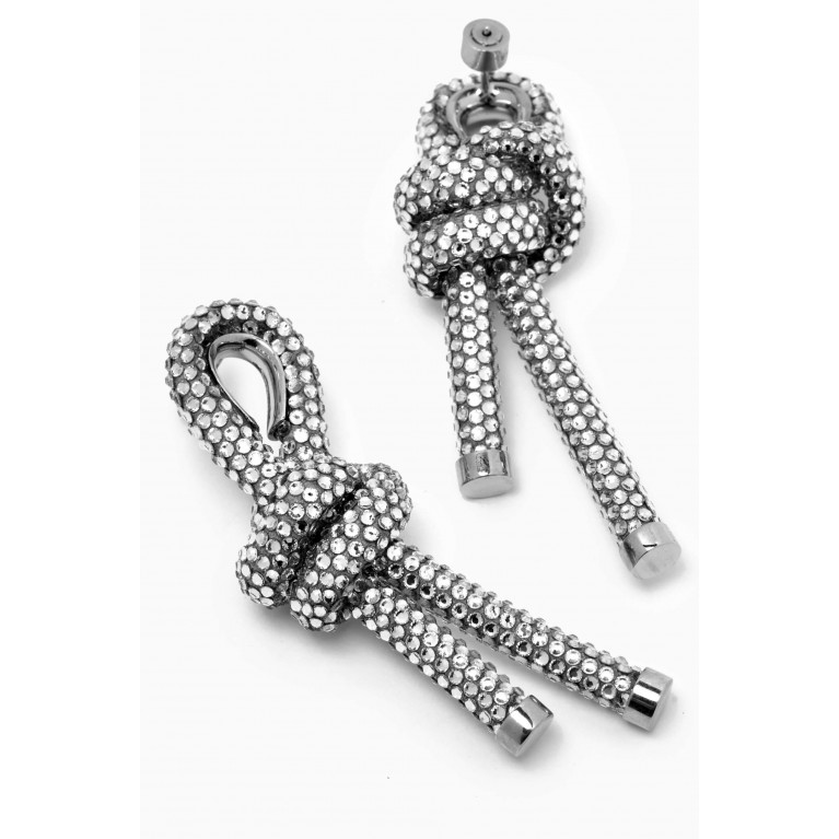 Balenciaga - Rope Rhinestone Earrings in Brass