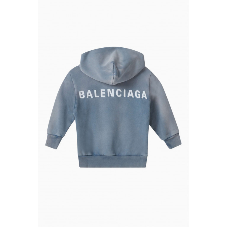 Balenciaga - Logo Print Hoodie in Cotton-Fleece