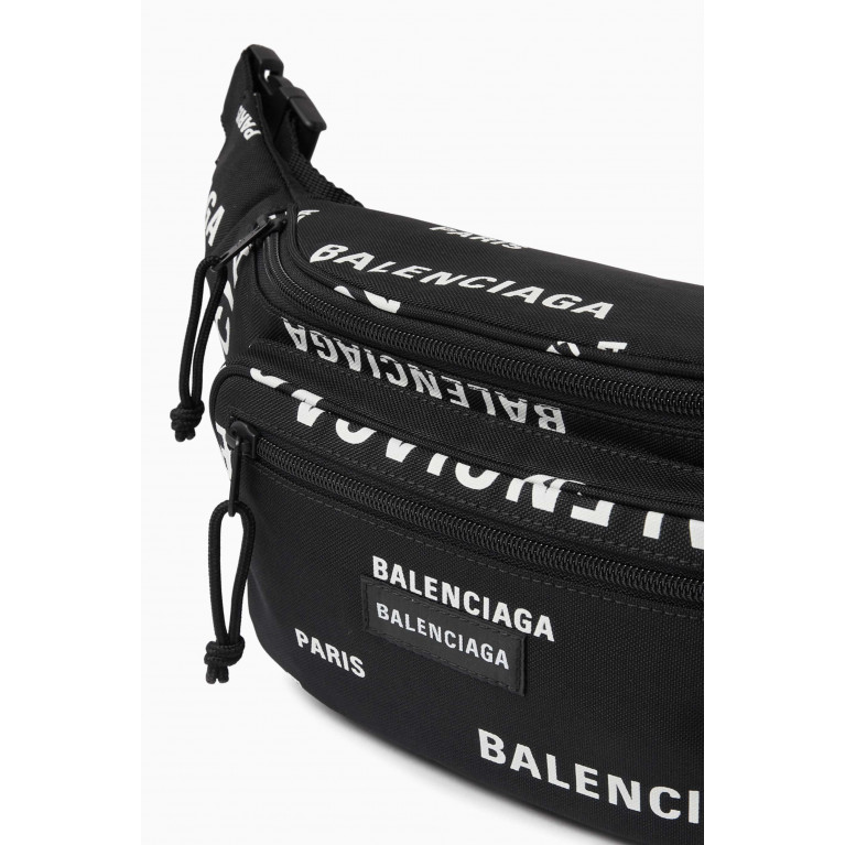 Balenciaga - Explorer Bal Paris Print Belt Bag in Recycled Nylon