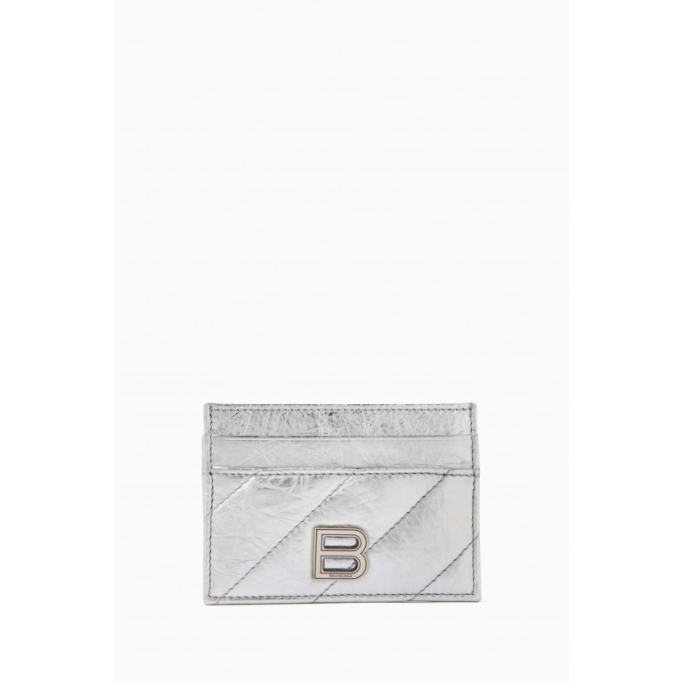 Balenciaga - Crush Card Holder in Metallized Quilted Calfskin
