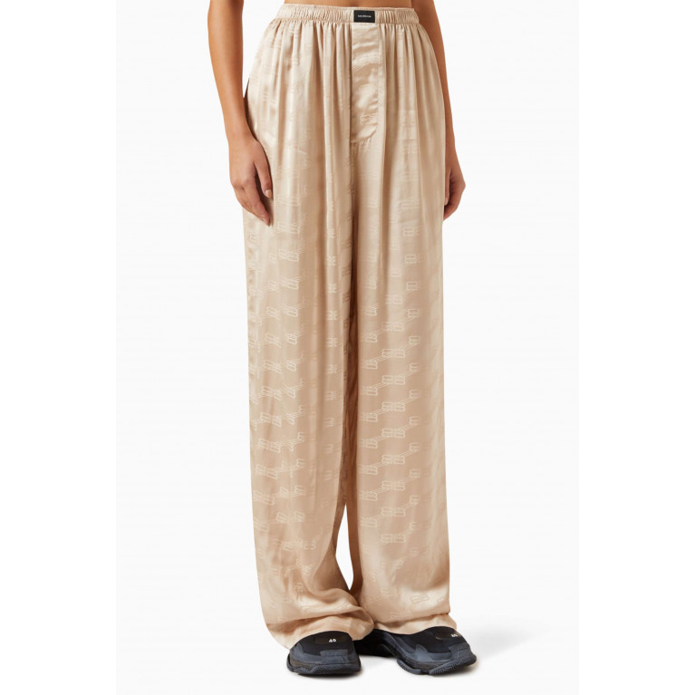 Balenciaga - BB Monogram Loose Pyjama Pants in Satin-jacquard