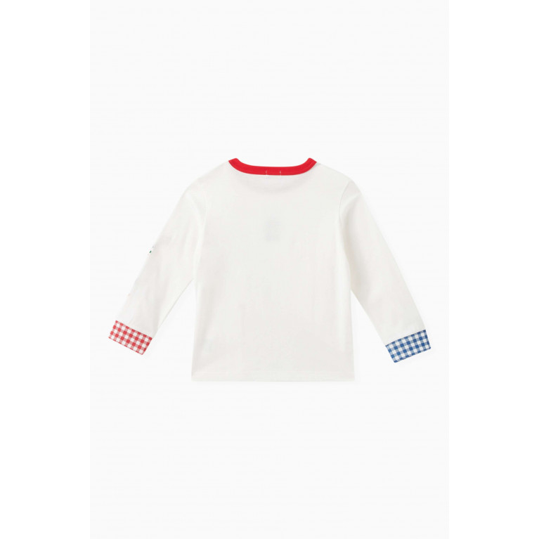 Miki House - Logo-embroidered T-shirt in Cotton Blend White