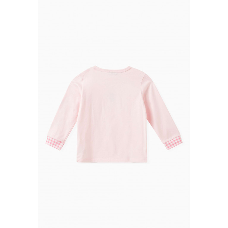 Miki House - Rabbit Long Sleeved T-Shirt in Cotton Pink