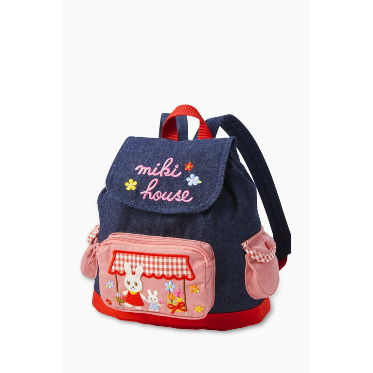 Miki House - Logo-embroidered Rucksack in Cotton