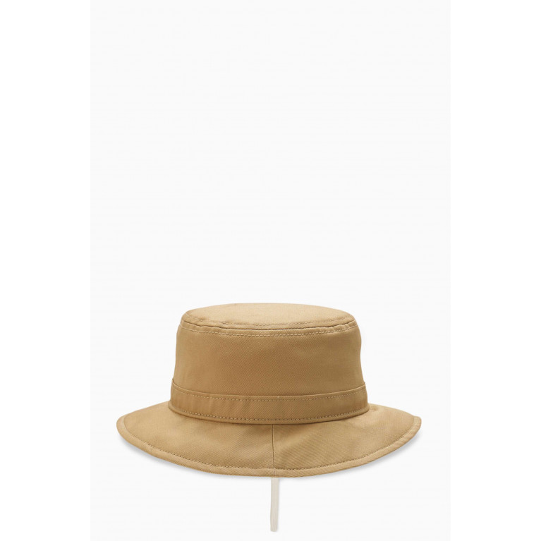 Miki House - Logo-embroidered Bucket Hat in Cotton Neutral