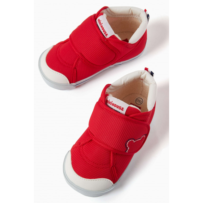 Miki House - Second Baby Shoes in Mesh Red