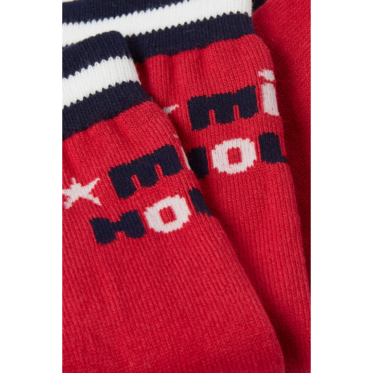 Miki House - Logo Socks in Cotton Red
