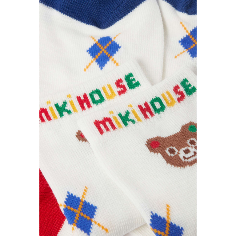 Miki House - Logo Socks in Cotton White
