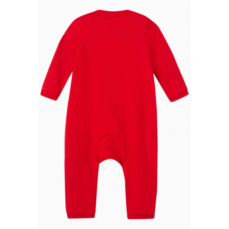 Miki House - Bear Logo Coverall in Cotton Red