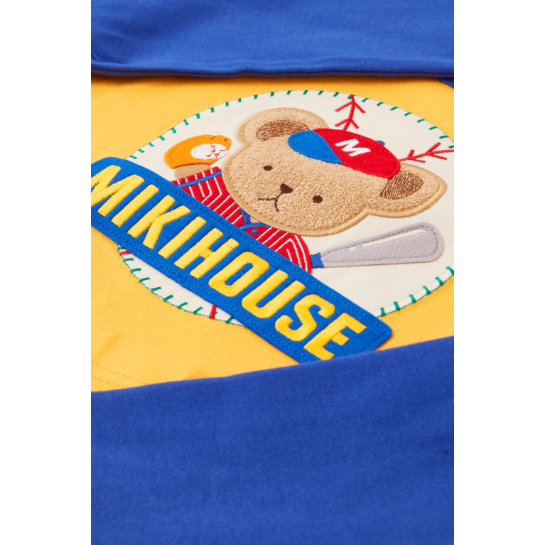 Miki House - Baseball Logo T-shirt in Cotton Yellow