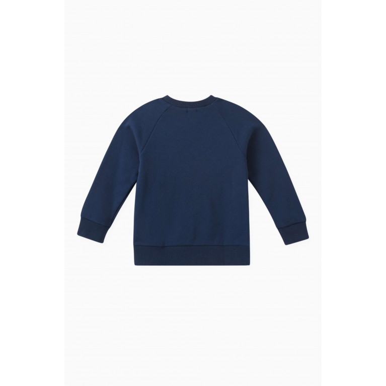 Miki House - Logo Sweatshirt in Cotton Blue