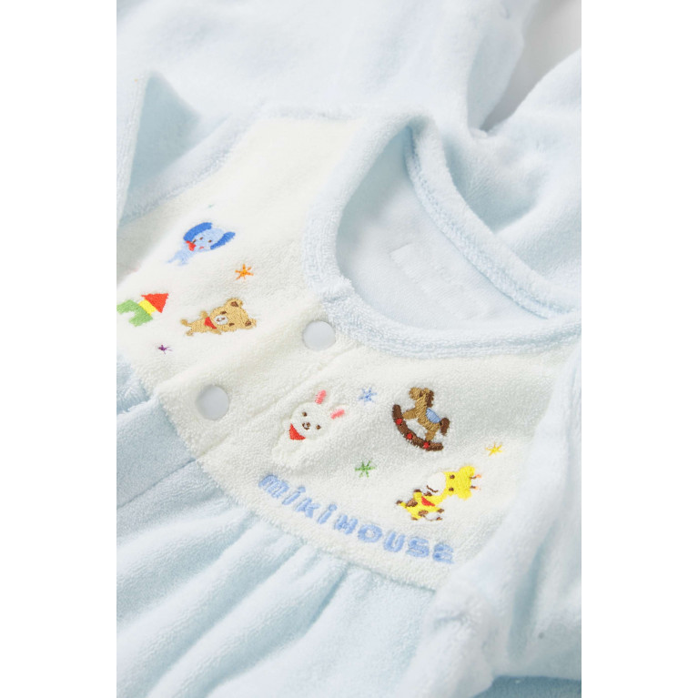 Miki House - Two-Way-All Sleepsuit in Cotton Blue