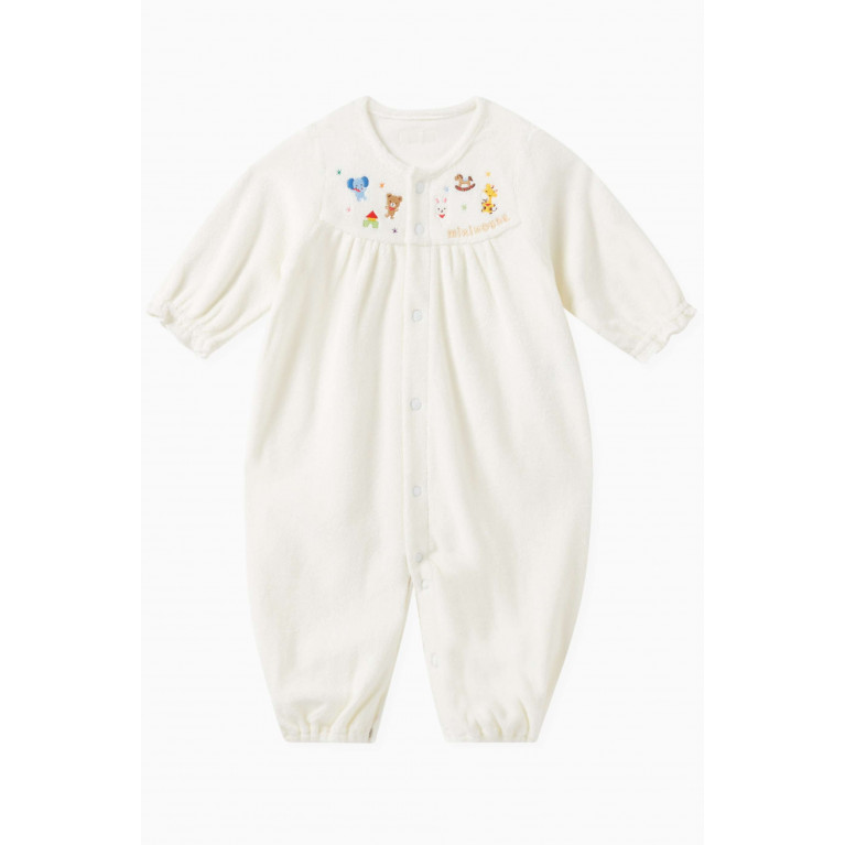 Miki House - Two-Way-All Sleepsuit in Cotton White