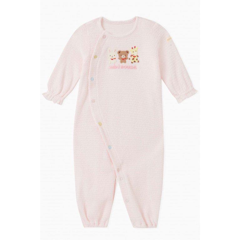 Miki House - Two-way Logo Coverall in Cotton Pink