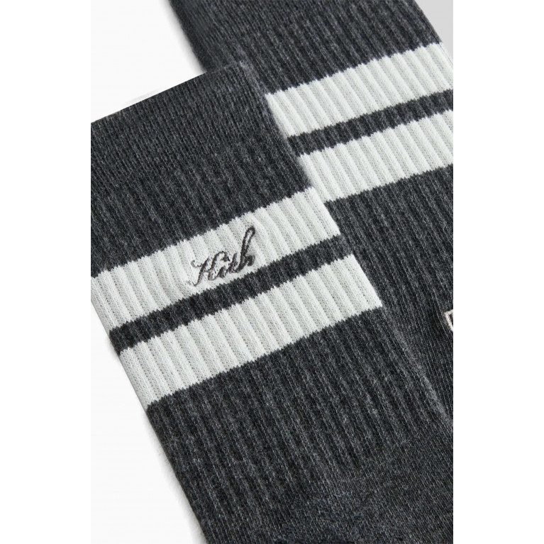 Kith - Striped Logo Crew Socks in Cotton-blend