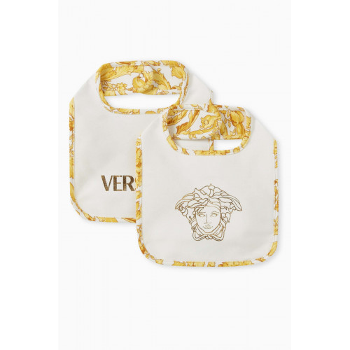 Versace - Barocco Baby Bib Set in Cotton Jersey