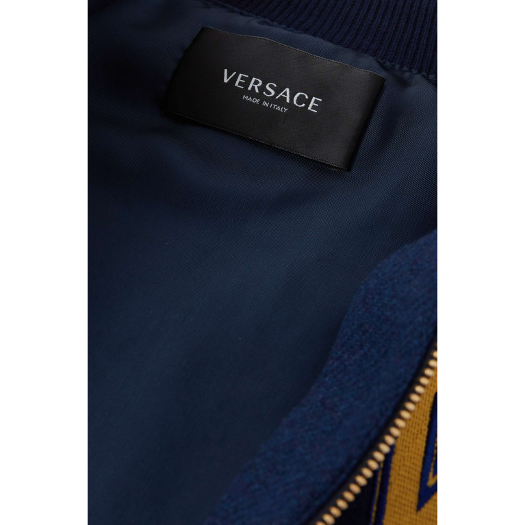 Versace - Varsity Versace Logo Bomber Jacket in Wool Blend