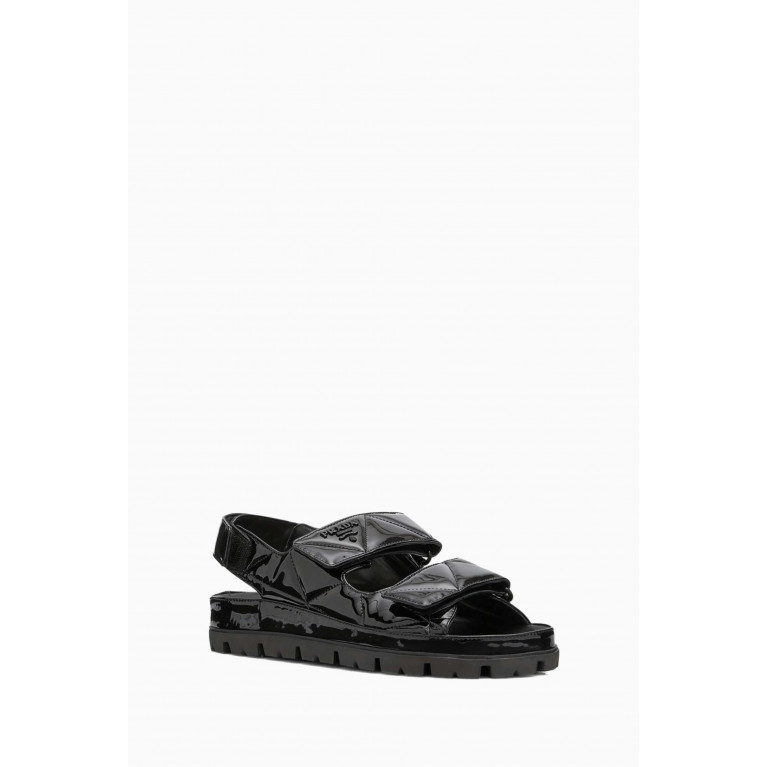 Prada - Quilted Sandals in Patent Leather