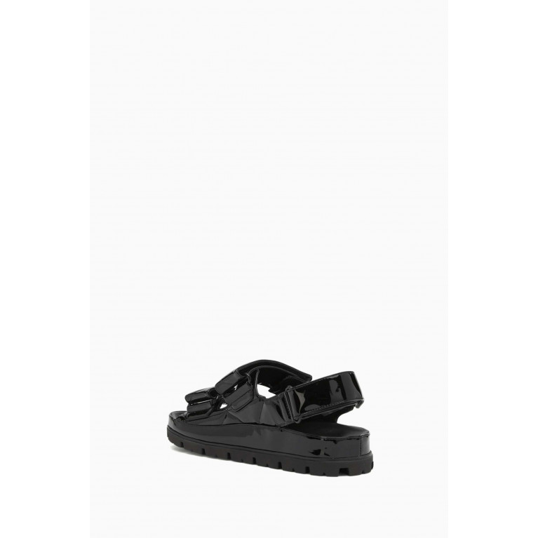 Prada - Quilted Sandals in Patent Leather