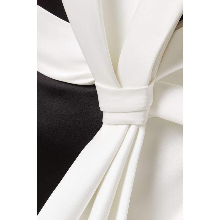 Özgür Masur - Asymmetrical Bow Maxi Dress in Satin