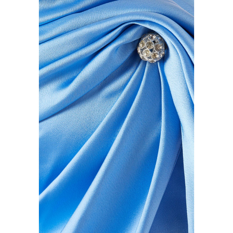 Özgür Masur - One-shoulder Asymmetrical Draped Maxi Dress in Satin